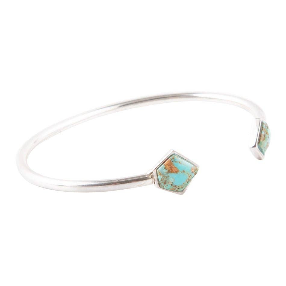 'Barse' Mirror Image Turquoise and Sterling Silver Cuff Bracelet