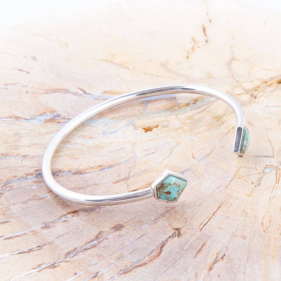 'Barse' Mirror Image Turquoise and Sterling Silver Cuff Bracelet